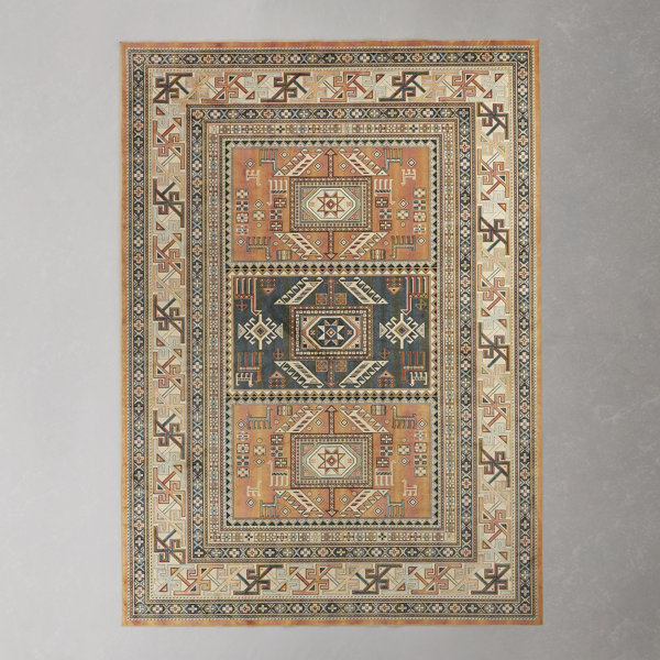 Ovid Tangerine/Rust/Blue/Ivory/Multi Rug & Reviews AllModern